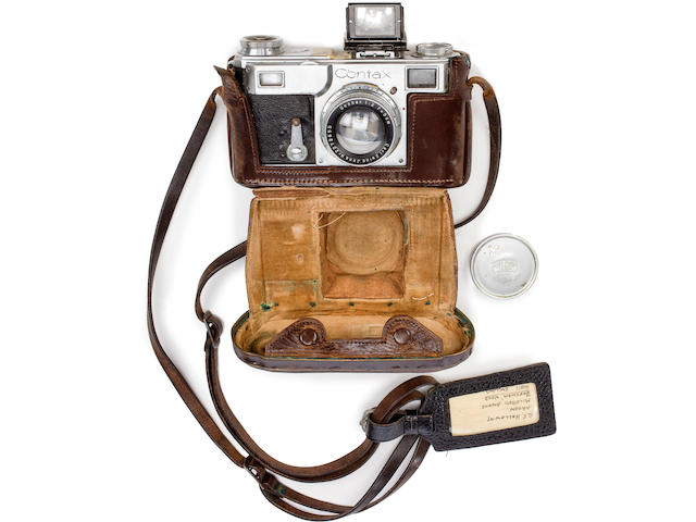 THE CAMERA OF JOACHIM VON RIBBENTROP WITH ARRESTING OFFICERS' PHOTOGRAPHS AND EFFECTS, JUNE, 1945 Camera: 6 x 4 x 3in (16 x 10 x 8cm)