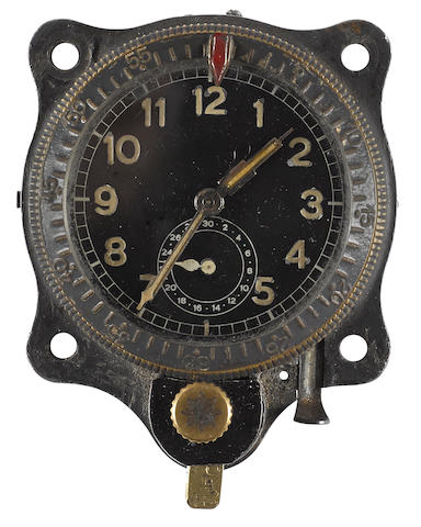 LUFTWAFFE ACE JULIUS NEUMANN'S MESSERCHMIDTT COCKPIT CLOCK AND PERSONAL ITEMS, 1940 Clock: 3 x 2 x 2.5in (8 x 6 x 6cm)