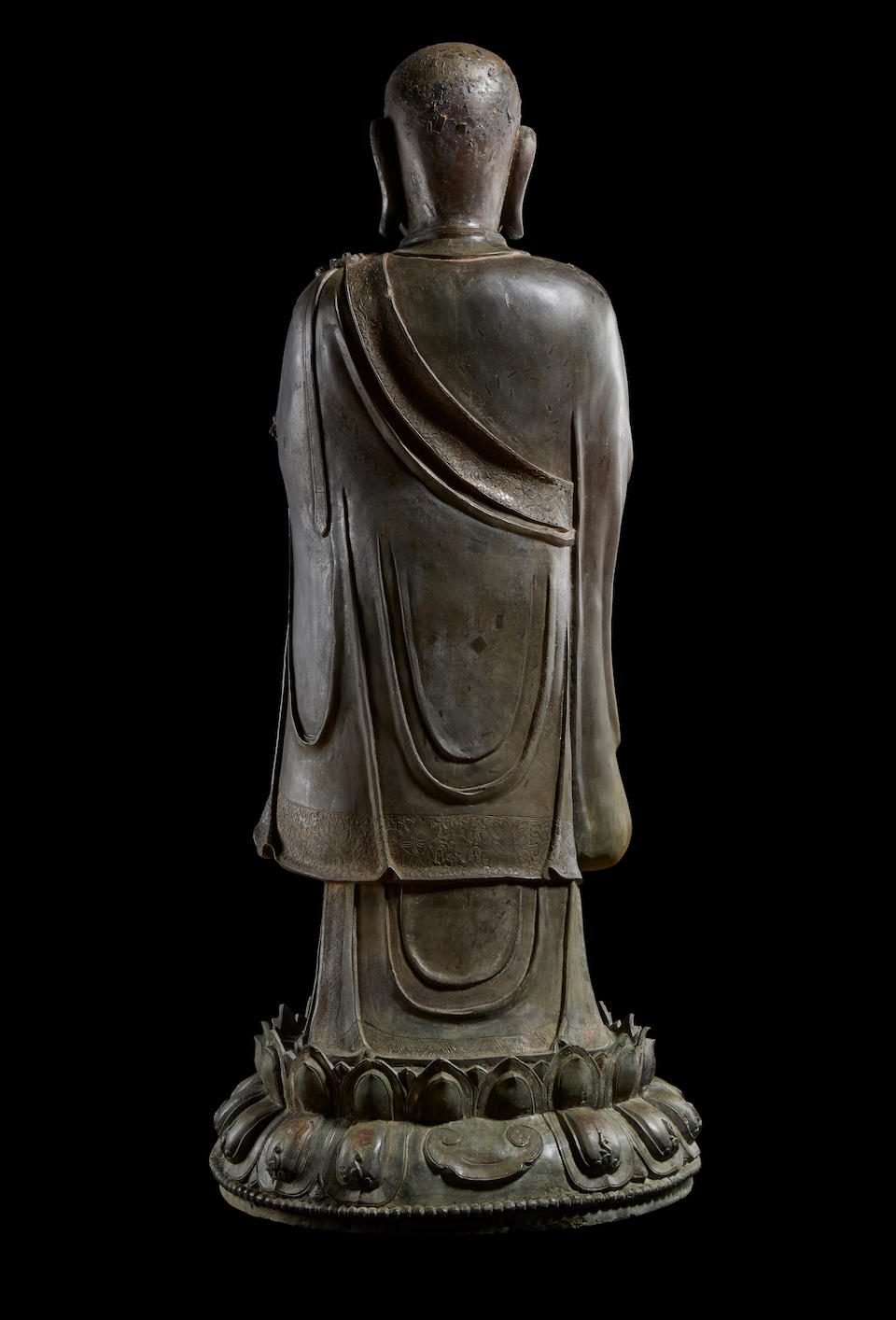 A rare monumental bronze figure of Mahakasyapa Ming dynasty