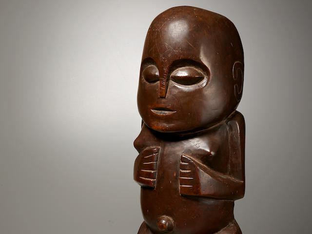 Important and Rare Female Effigy Figure, Tahiti