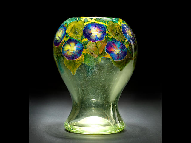 Tiffany Studios  An Important Morning Glory Paperweight Vase, circa 1915
