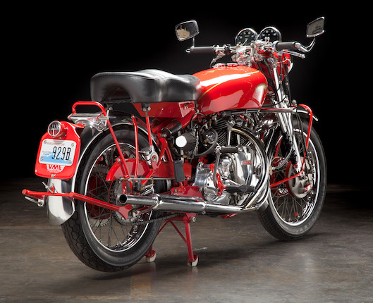 Rare 'one-of-one' Black Shadow variant in Chinese Red, confirmed by the Vincent Owner's Club,1951 Vincent Series C 'Red' White ShadowUpper and Rear Frame no. RC8047A Engine no. F10/1A/6147 image 20
