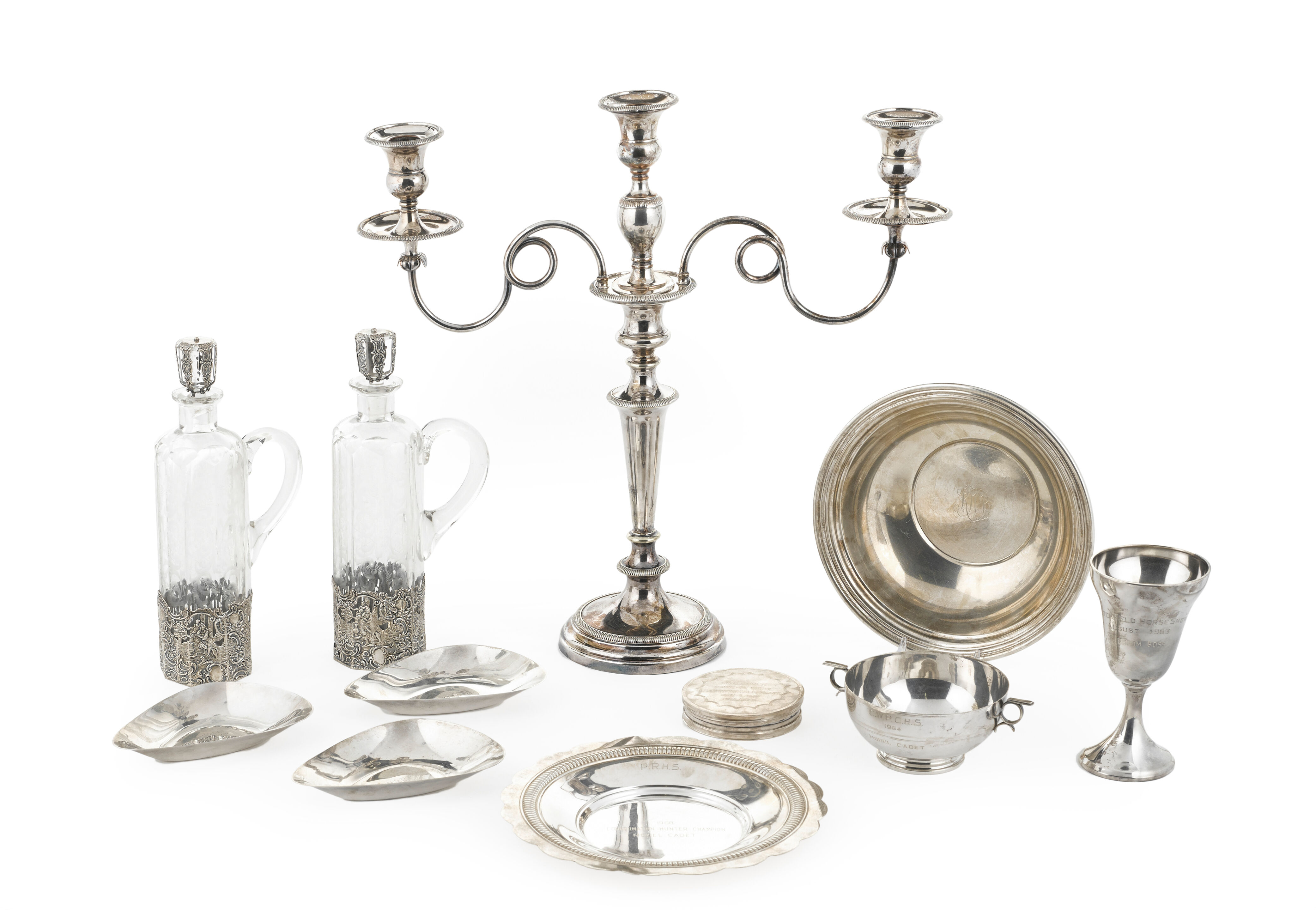 Bonhams A Large Group Of American And English Sterling Silver And Silver Plated Various Table Articles By Various Makers Circa 1900 And Later