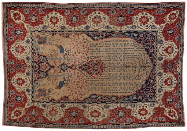 A Tabriz carpet  size approximately 8ft. 1in. x 11ft. image 1