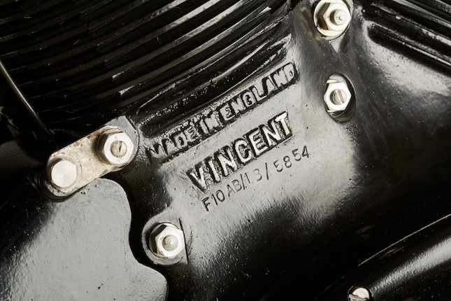 Built by Matthew Biberman to celebrate Big Sid Biberman's love of Vincents,1951 Vincent 998CC SERIES C BIG SID BLACK SHADOWUpper and Rear Frame no. RC7754B Frame no. RC7754B Engine no. F10AB/1B/5854 image 5