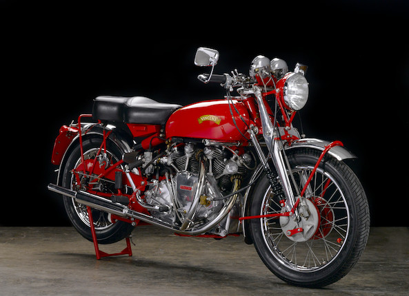 Rare 'one-of-one' Black Shadow variant in Chinese Red, confirmed by the Vincent Owner's Club,1951 Vincent Series C 'Red' White ShadowUpper and Rear Frame no. RC8047A Engine no. F10/1A/6147 image 2