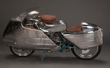 Thumbnail of With Evan Wilcox hand-formed aluminum bodywork,1959 Ducati 175cc 'Dustbin' Special Frame no. CA967744 Engine no. 77126 image 1