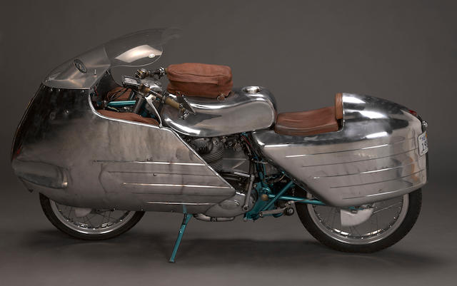 With Evan Wilcox hand-formed aluminum bodywork,1959 Ducati 175cc 'Dustbin' Special Frame no. CA967744 Engine no. 77126