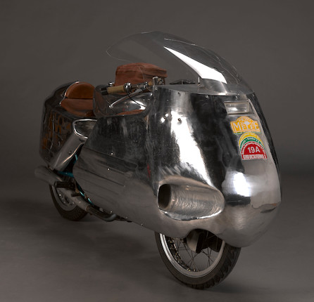 With Evan Wilcox hand-formed aluminum bodywork,1959 Ducati 175cc 'Dustbin' Special Frame no. CA967744 Engine no. 77126 image 2