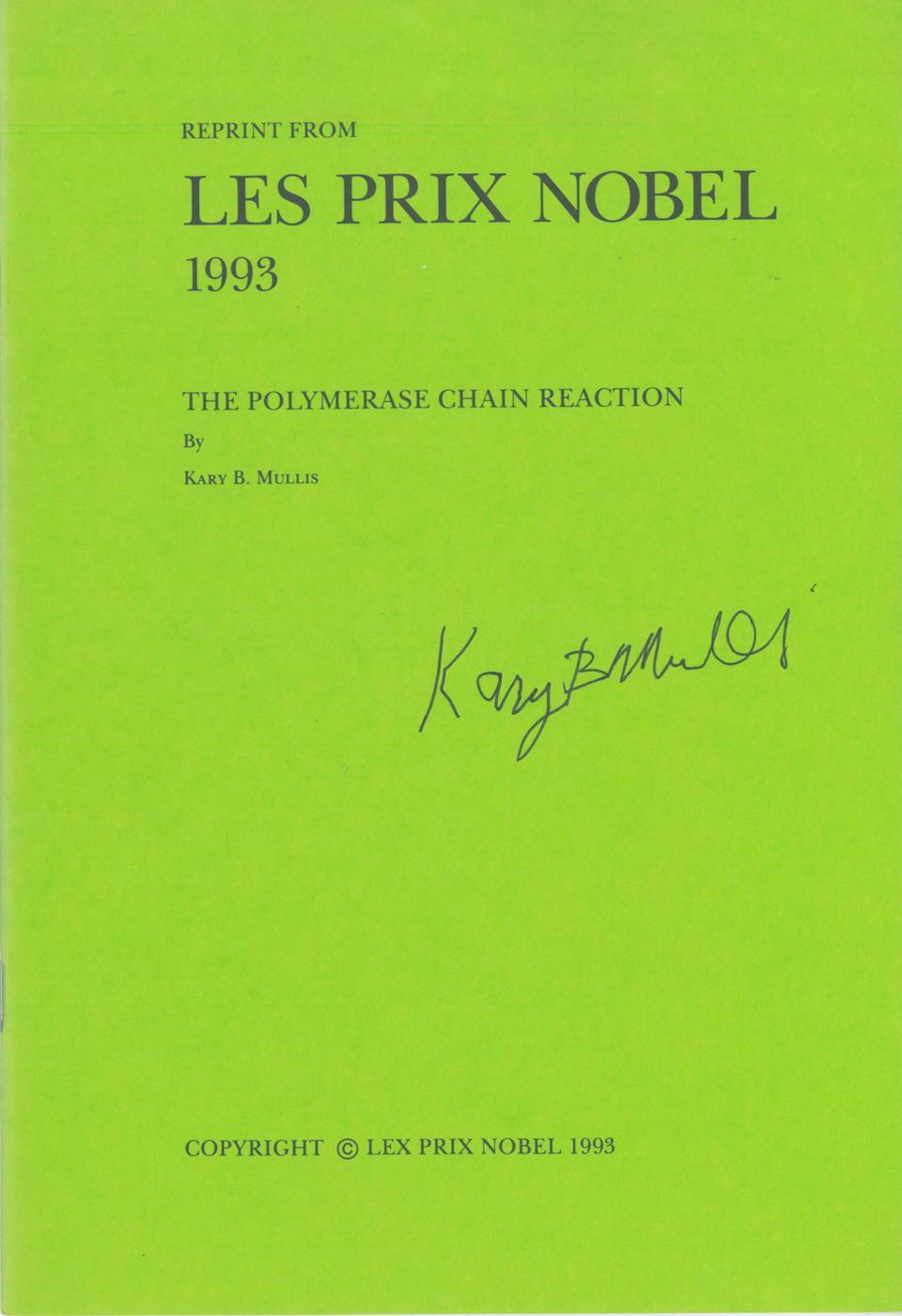 Dr. Kary Mullis' 1993 Nobel Prize in Chemistry, awarded to him for the invention of the Polymerase Chain Reaction (PCR). Nobel medal, struck in 18 carat gold and plated in 24 carat gold, approx. 175g, 66 mm in diameter.