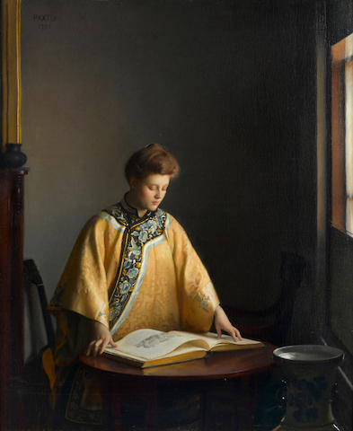 William McGregor Paxton (1869-1941) The Yellow Jacket 27 1/4 x 22 1/4in