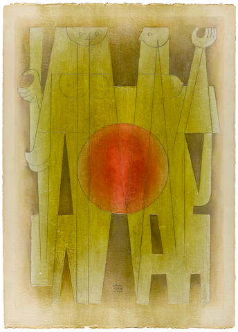 CARLOS M&#201;RIDA (1895-1984) Madre Terra 27 7/8 x 21 5/8 in (70 x 55 cm) (Painted in 1970)