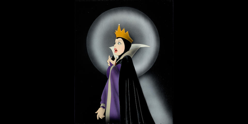 A celluloid of the evil queen from Snow White and the Seven Dwarfs