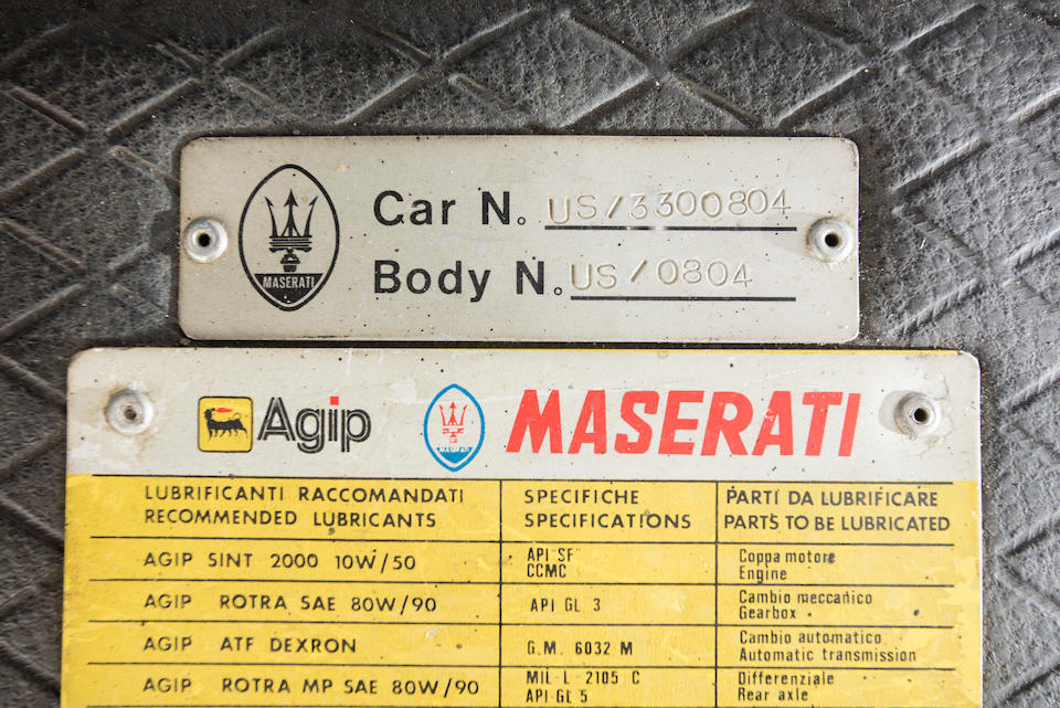 <B>1982 MASERATI QUATTROPORTE III SEDAN<BR />Coachwork by Giorgetto Giugiaro<br /><br />VIN. ZAMBC1104CA301840</B><BR />Engine no. 10418