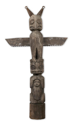 An historic Kwakiutl totem pole