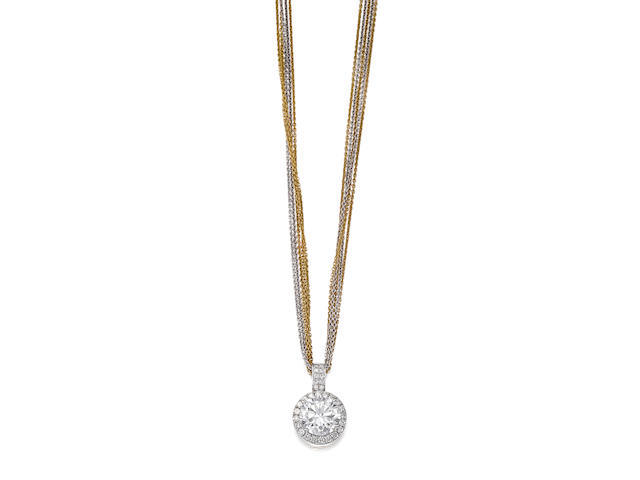 A diamond pendant with chain