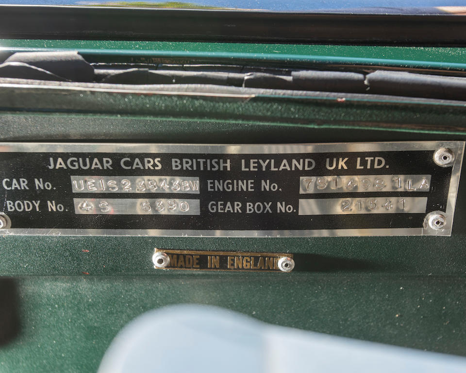 <B>1974 JAGUAR E-TYPE SERIES III V12 ROADSTER</B>