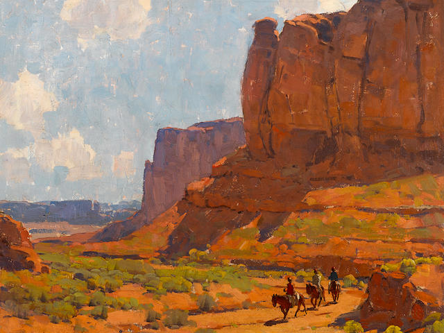 Edgar Payne (American, 1883-1947) Monument Valley, Riverbed 25 1/4 x 30 1/4in overall: 29 1/2 x 34 1/2in