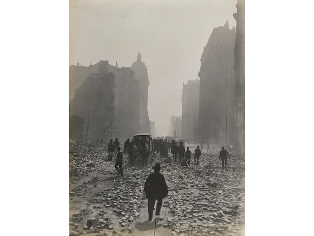 SAN FRANCISCO EARTHQUAKE & FIRE. Collection of approximately 713 photographs, gelatin silver prints, cyanotypes, etc.,
