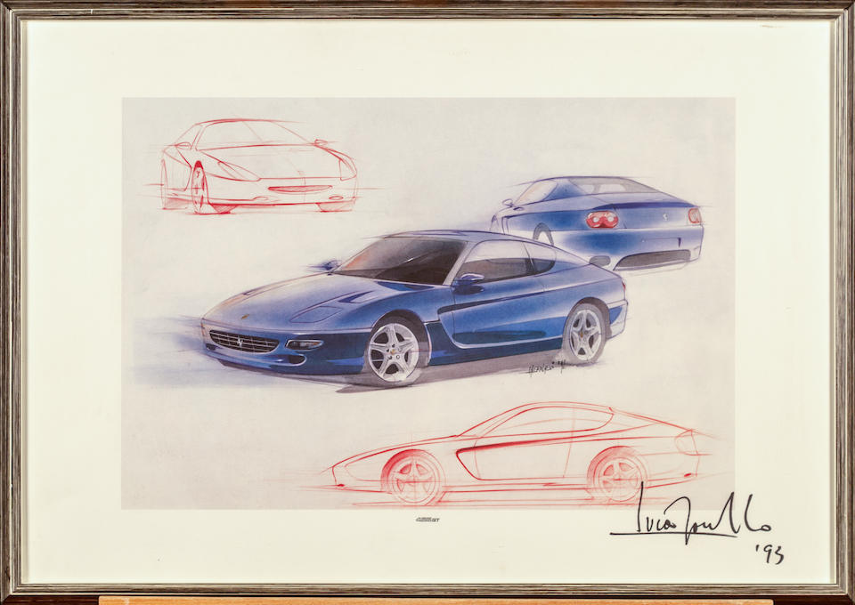 A collection of Ferrari artwork and posters