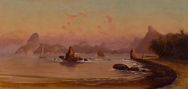 Cyrenius Hall (1830-1904) Bay of Rio de Janeiro 15 1/8 x 30 1/4in overall: 23 1/4 x 38 3/4in (Painted circa 1866)