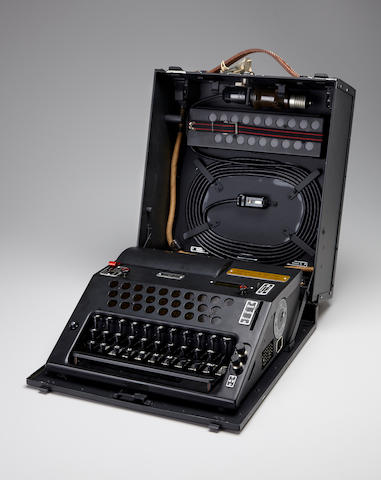 Swiss Model 45 NEMA cipher machine. A Swiss Model 45 NEMA, Type T-D enciphering machine, serial number TD 678, Switzerland, manufactured by Zellweger AG, c. 1950.