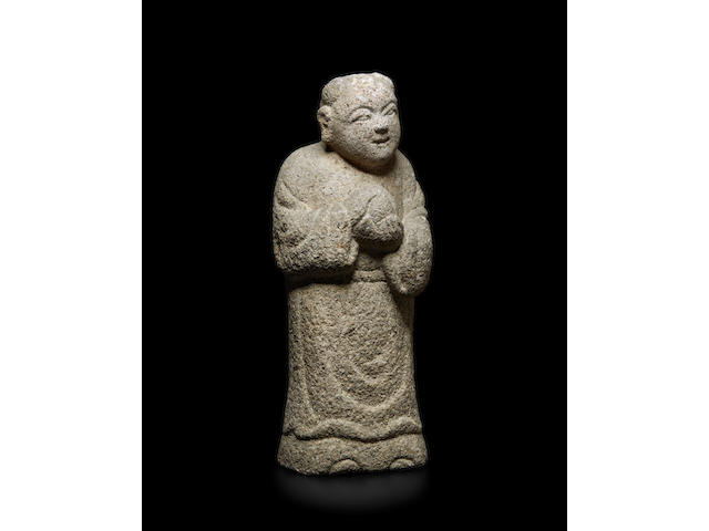 A granite figure of a boy attendant (dongja) Joseon Dynasty (1392-1897), 18th/19th century