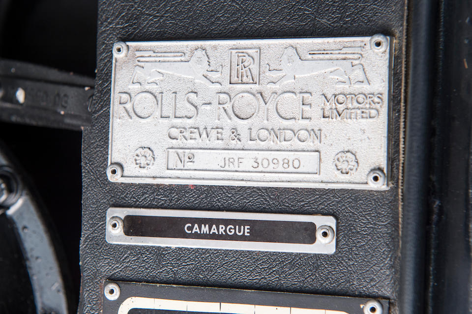 <I>Ex-Sammy Davis Jr.</I> <b>1977 Rolls Royce Camargue</b><br />Chassis no. JRF30980<br />Engine no. 30980