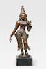 Thumbnail of A COPPER ALLOY FIGURE OF BHUDEVI South India, 16th/17th century image 1