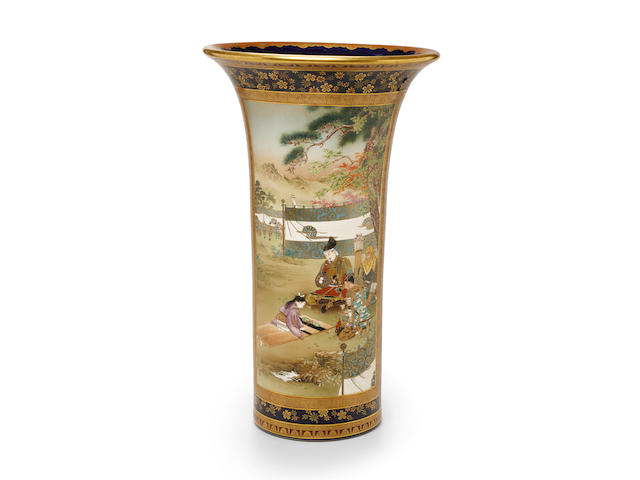 Sozan for the kinkozan studio A massive Satsuma trumpet vasemeiji era (1868-1912), late 19th century