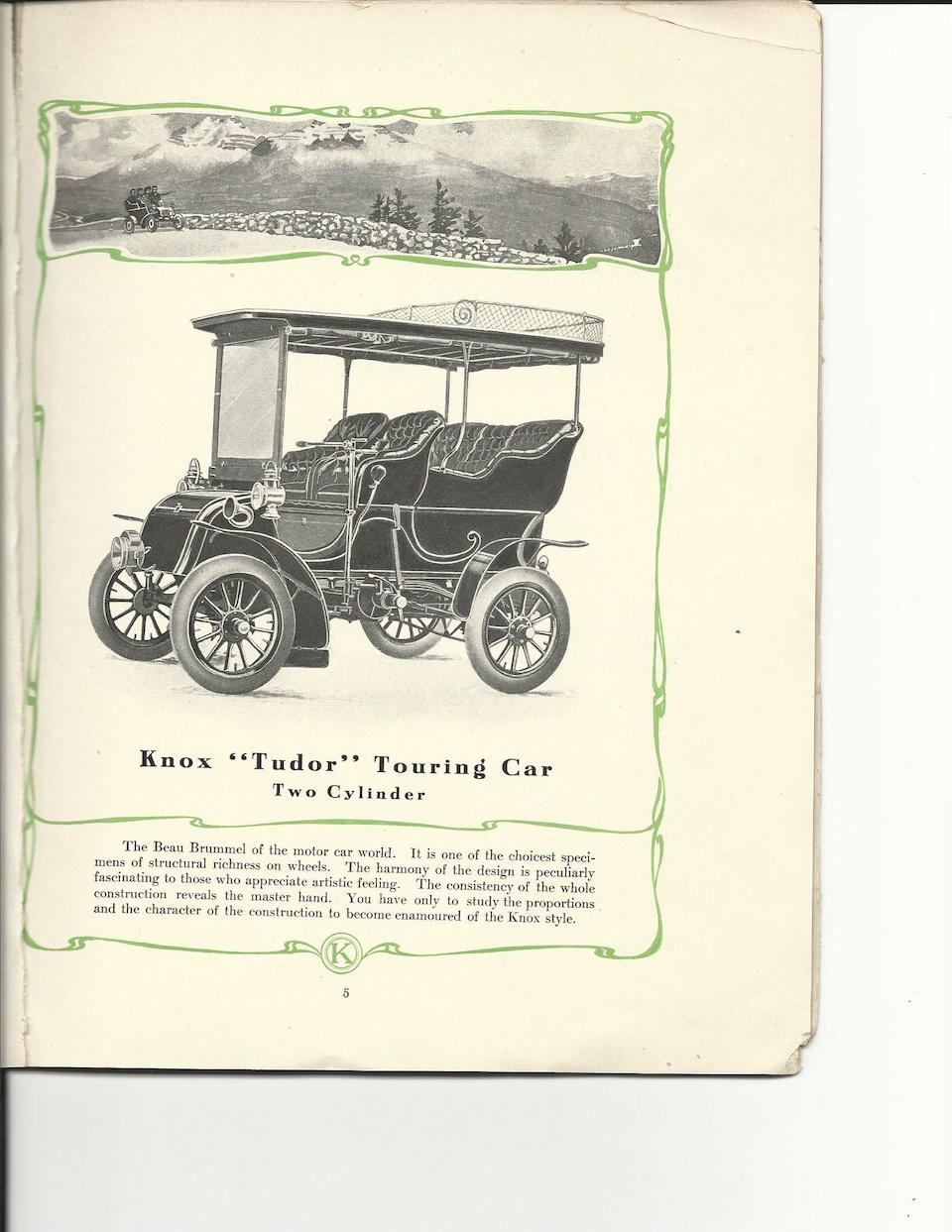 <b>1904 Knox 16/18hp "TUDOR" 5-PASSENGER TOURING</b><br />Chassis no. 312<br />Engine no. 839D