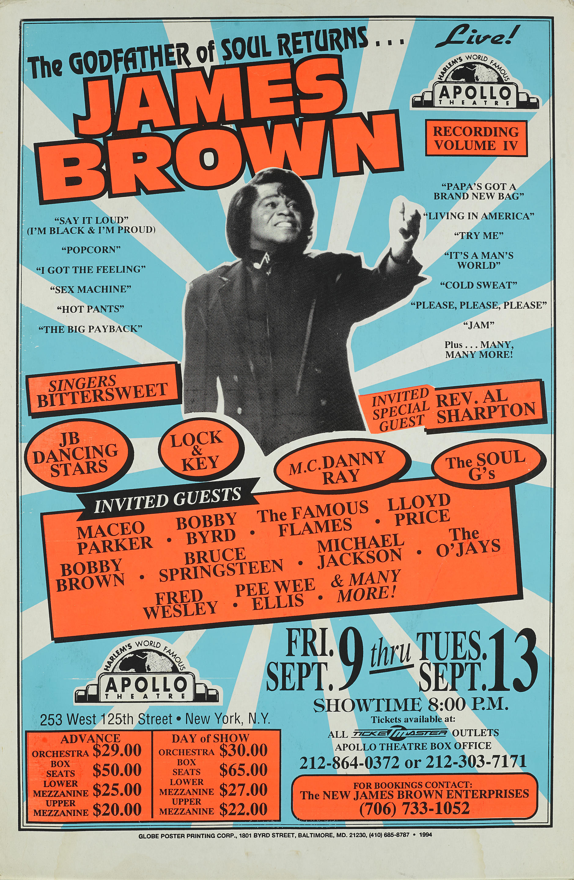 James Brown Repro Concert POSTER Rhode Island 