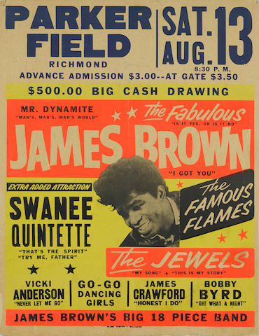 A James Brown concert poster