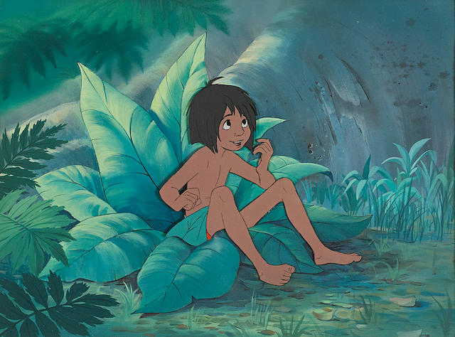 A celluloid of Mowgli from The Jungle Book.
