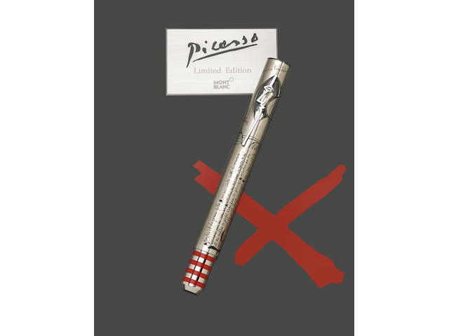 MONTBLANC: Picasso 18K White Gold Skeleton Cap Limited Edition 39 Fountain Pen