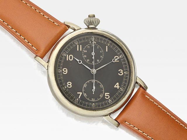 Longines. A rare and important chrome plated Avigation Hack wristwatch Type A-7&#160;, Ref: 27746 (Military Specification Number), Invoiced September 14, 1935