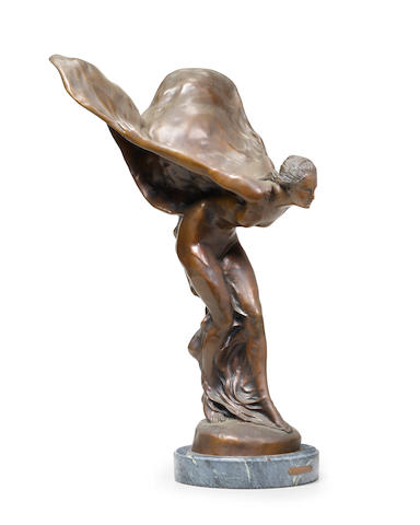 A bronze replica: Spirit of Ecstasy  re-cast after a model by Charles Sykes,