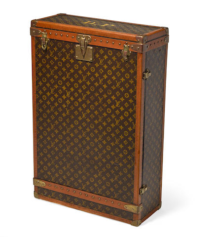 Bonhams : A Louis Vuitton gentleman&#39;s wardrobe trunk Numbered 786457 first half 20th century
