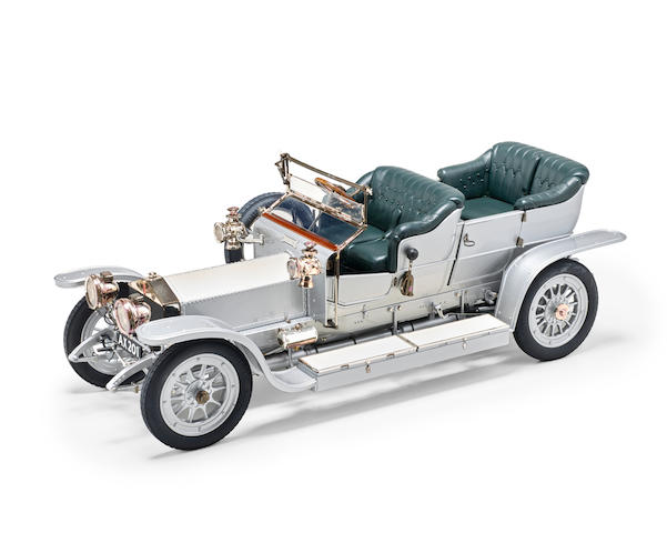 A finely detailed 1:12 scale model of the 1907 'AX 201' Rolls-Royce Silver Ghost  by Franklin Mint,