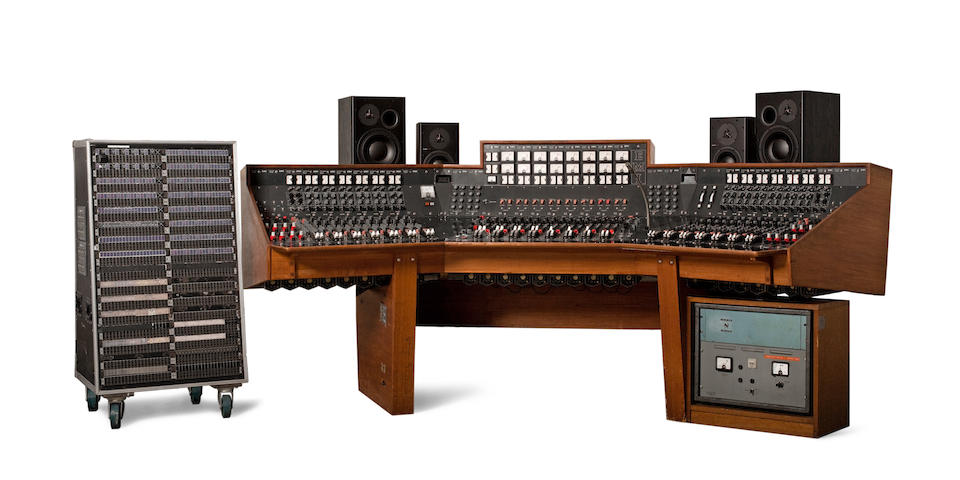An Abbey Road Studios EMI TG12345 MK IV recording console used between 1971-1983, housed in Studio 2, the console which Pink Floyd used to record their landmark album, The Dark Side of the Moon.