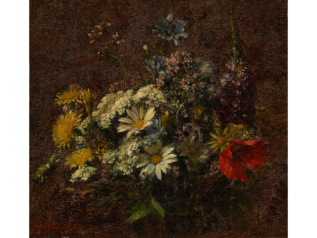 Henri Fantin-Latour (French, 1836-1904) Fleurs des champs 9 3/4 x 10 1/2in (25 x 26.6cm)