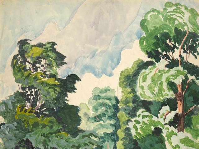 Charles Burchfield (1893-1967) Trees in a Field 26 7/8 x 19 1/4in