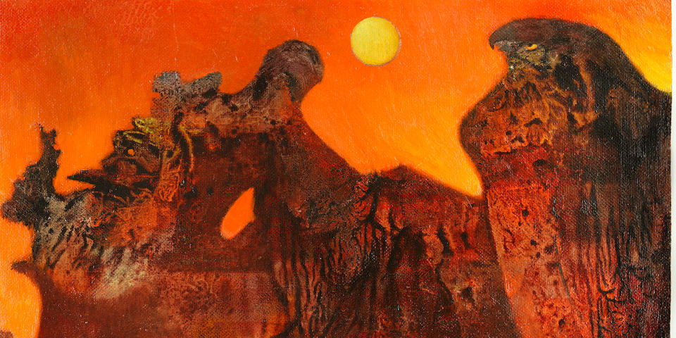 MAX ERNST (1891-1976) Ohne titel (Sedona Landschaft) 18 1/2 x 23 3/8 in (47.1 x 59.5 cm) (Painted circa 1957)