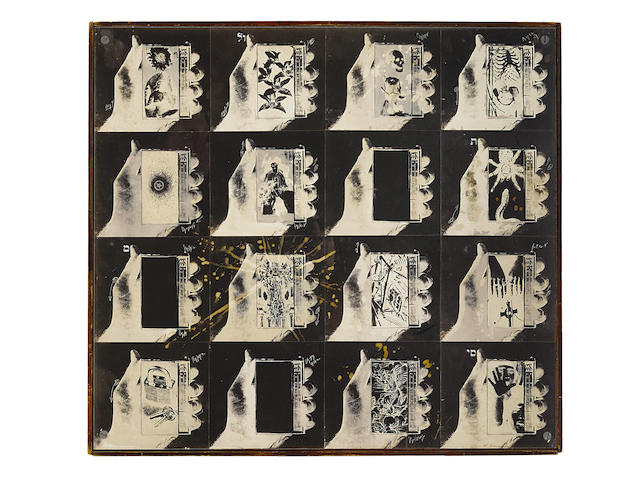 Wallace Berman (1926-1976) Untitled, 1965 framed dimensions 24 1/4 x 26 1/2 in. (61.6 x 67.3 cm)