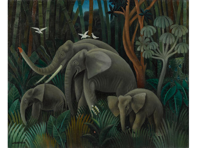 Miguel Covarrubias (Mexican, 1904-1957), &#31859;&#26684;&#29246;&#183;&#29634;&#24343;&#32645;&#30382;&#26031; Elefantes en la selva