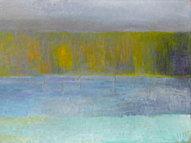 Wolf Kahn (born 1927) Imaginary Beaver Pond 53 3/8 x 80 1/2in