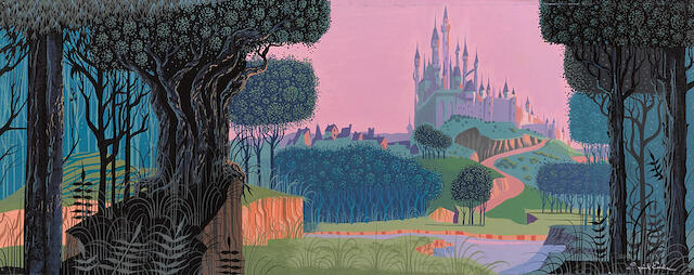 Bonhams An Eyvind Earle Concept Painting From Sleeping Beauty