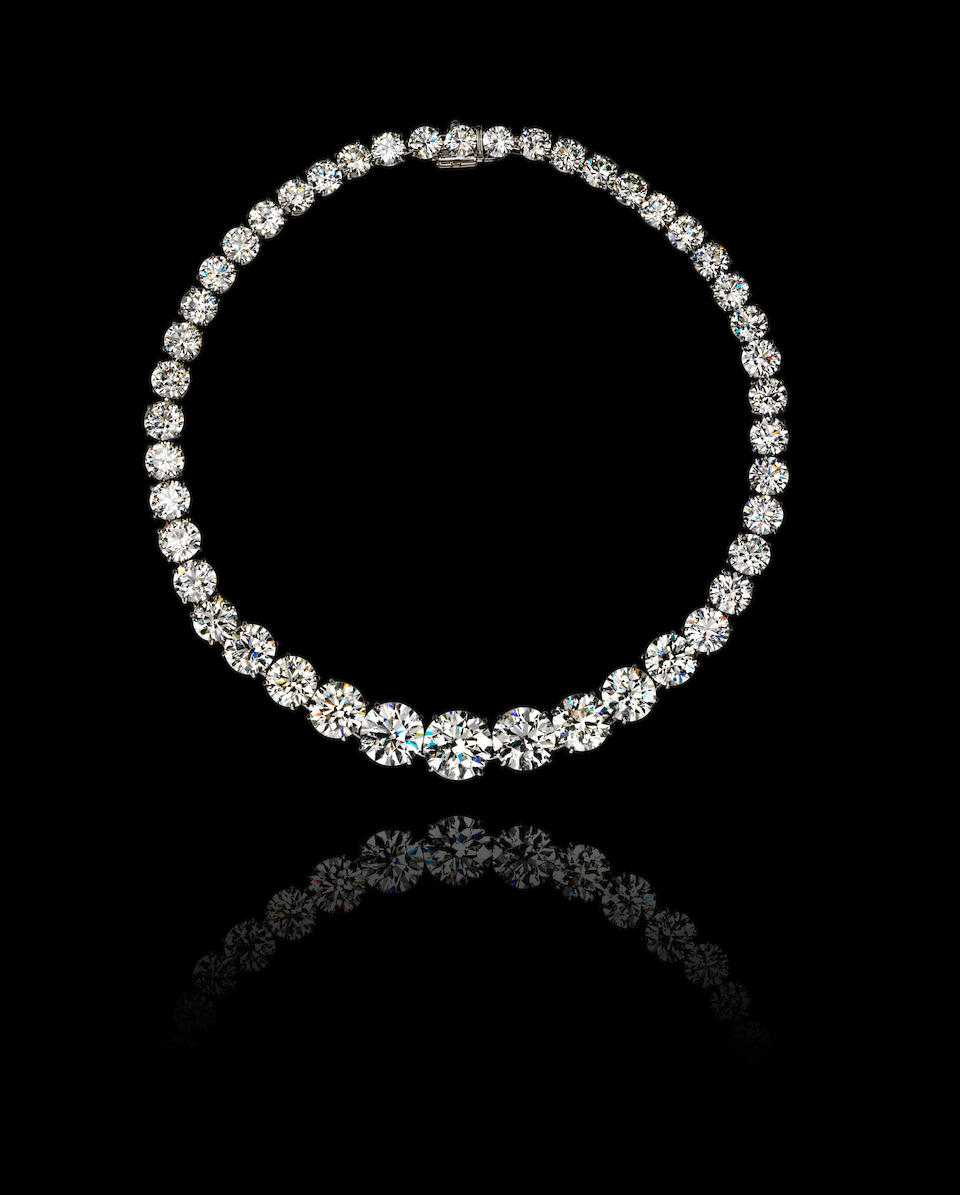 A magnificent diamond rivi&#232;re necklace, Harry Winston,