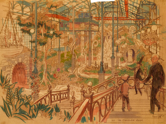 Bonhams A Harper Goff Hand Colored Ozalid Of The Chocolate Room From Willy Wonka And The Chocolate Factory Bonhams A Harper Goff Hand Colored Ozalid Of The Chocolate Room From Willy Wonka And The Chocolate Factory
