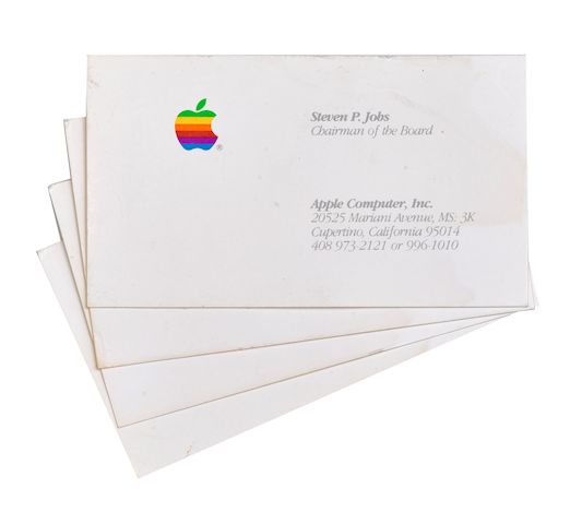 Bonhams JOBS STEVE 1955 2011 4 Business Cards 2 1 4 Bonhams JOBS STEVE 1955 2011 4 Business Cards 2 1 4